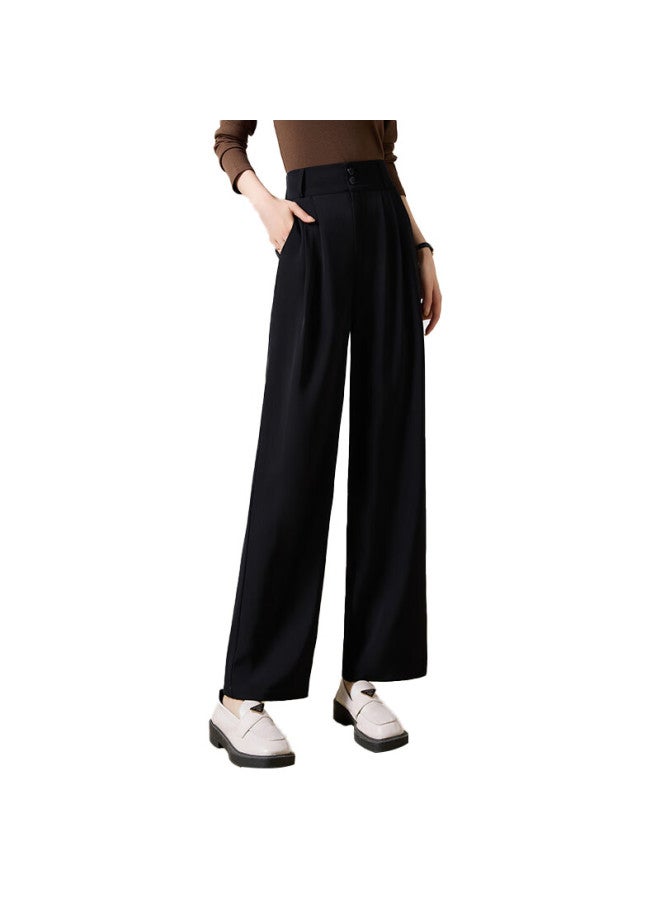 She enjoys Sheen Women's Thick High-waisted Straight-leg Wide-leg Pants For Leisure And Workwear Suit Pants Long Pants T143k2013 - Image 2