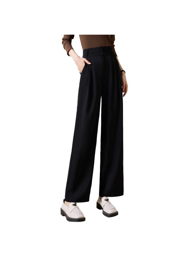 She enjoys Sheen Women's Thick High-waisted Straight-leg Wide-leg Pants For Leisure And Workwear Suit Pants Long Pants T143k2013 - Image 3