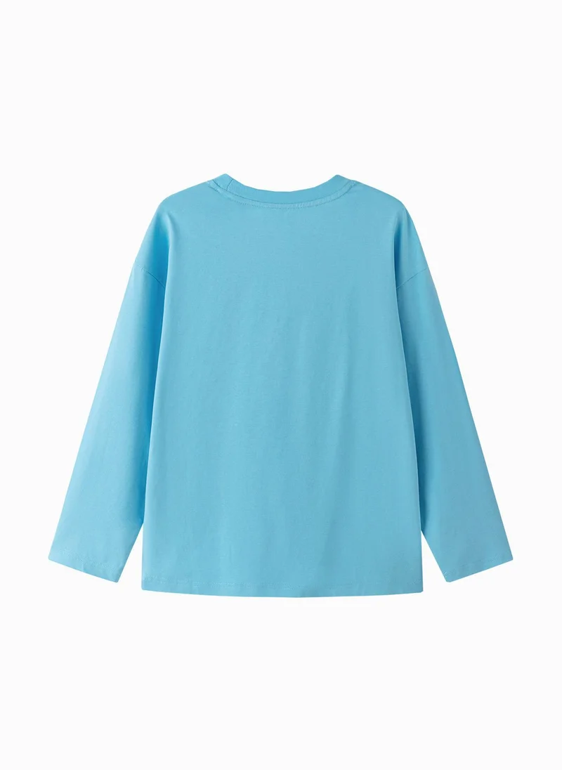 Balabala Boy Kids Round v-neck long-sleeved T-shirt