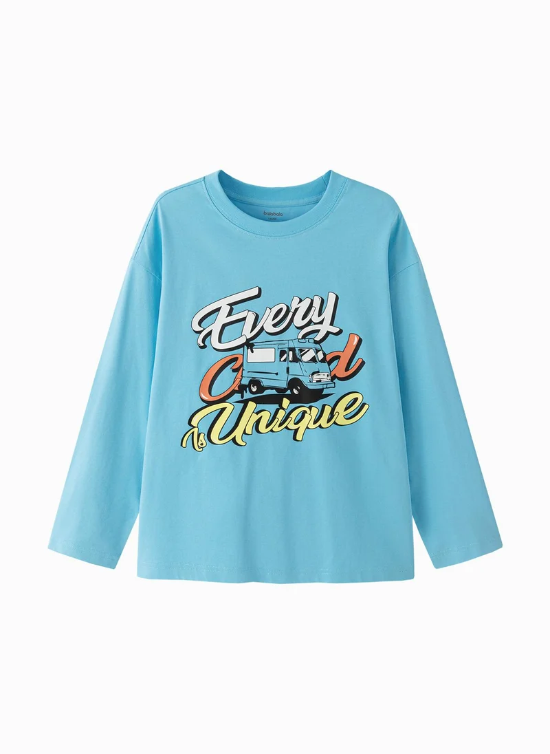 Balabala Boy Kids Round v-neck long-sleeved T-shirt