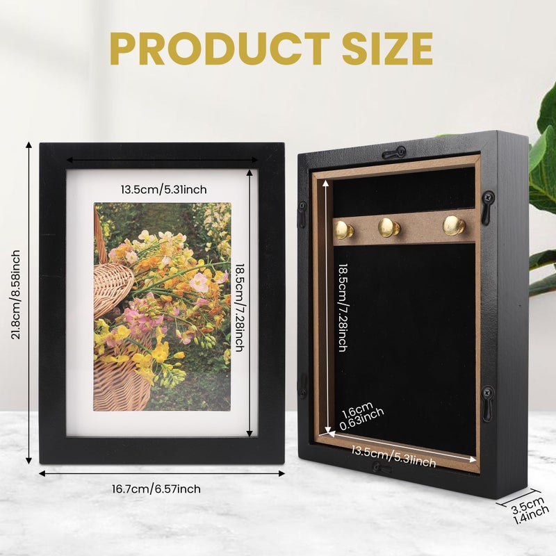 BARGIFTS Diversion Safe 6.5"x8.5" Picture Frame Safe with Secret Compartment for Valuables, Hidden Storage Picture Frame with Hooks, Wall-Mounted Secret Storage Box for Bedrooms, Living Rooms, and Offices - Image 2