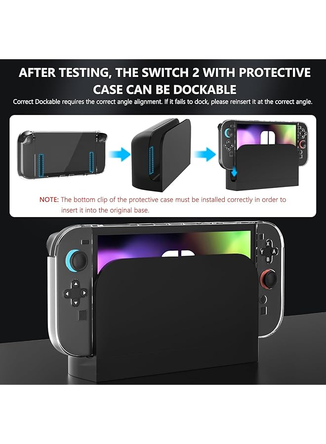 KASTWAVE Dockable Clear Case For Nintendo Switch 2 (2025) Protective Cover For Switch 2 And Joy Con Controllers Durable Pc Shell Transparent Slim Design Shockproof And Scratch Resistant - Image 2