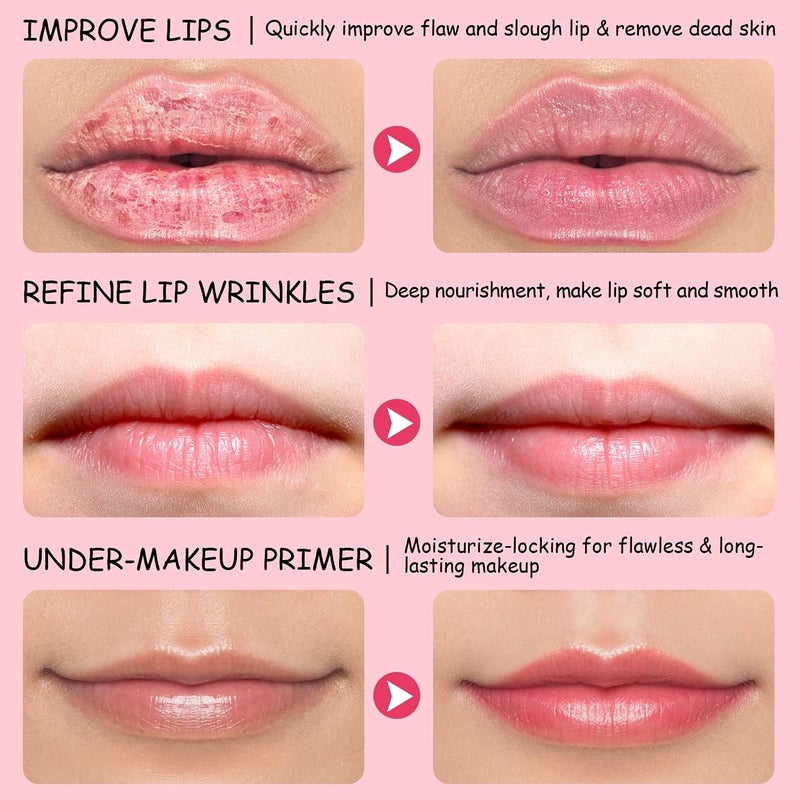 Immetee Lip Scrubs Exfoliator & Moisturizer, Lip Mask 2 in 1 Double Effectively Repairs Dry Cracked Lips, Lip Scrubs Exfoliator Dead Skin Moisturizer, Lip Mask Overnight (0.35Oz+Brush) - Image 5