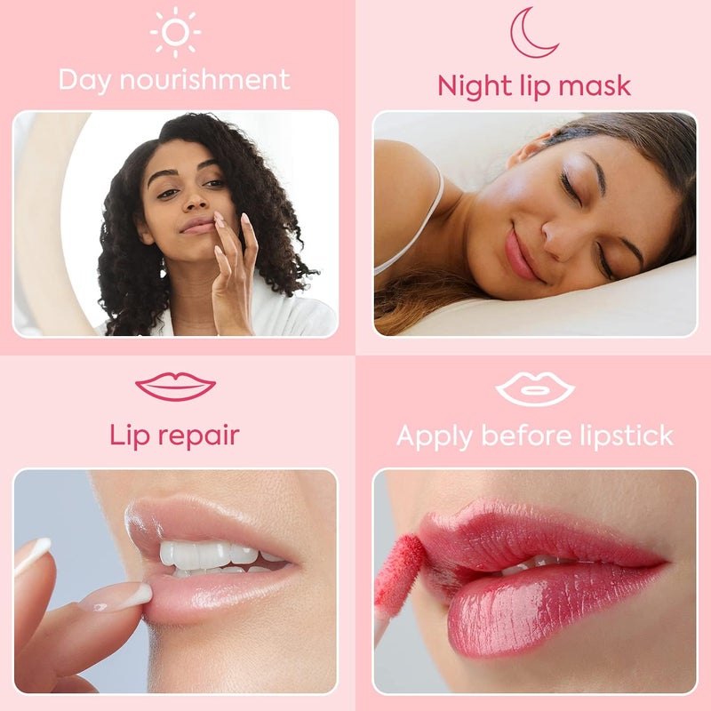 Immetee Lip Scrubs Exfoliator & Moisturizer, Lip Mask 2 in 1 Double Effectively Repairs Dry Cracked Lips, Lip Scrubs Exfoliator Dead Skin Moisturizer, Lip Mask Overnight (0.35Oz+Brush) - Image 4