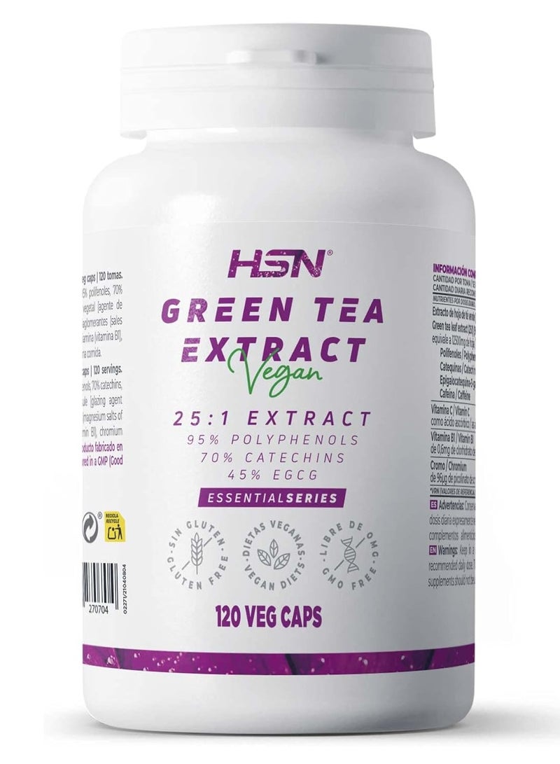 HSN Green Tea (25:1) Extract 500mg - 120 veg caps - Image 1