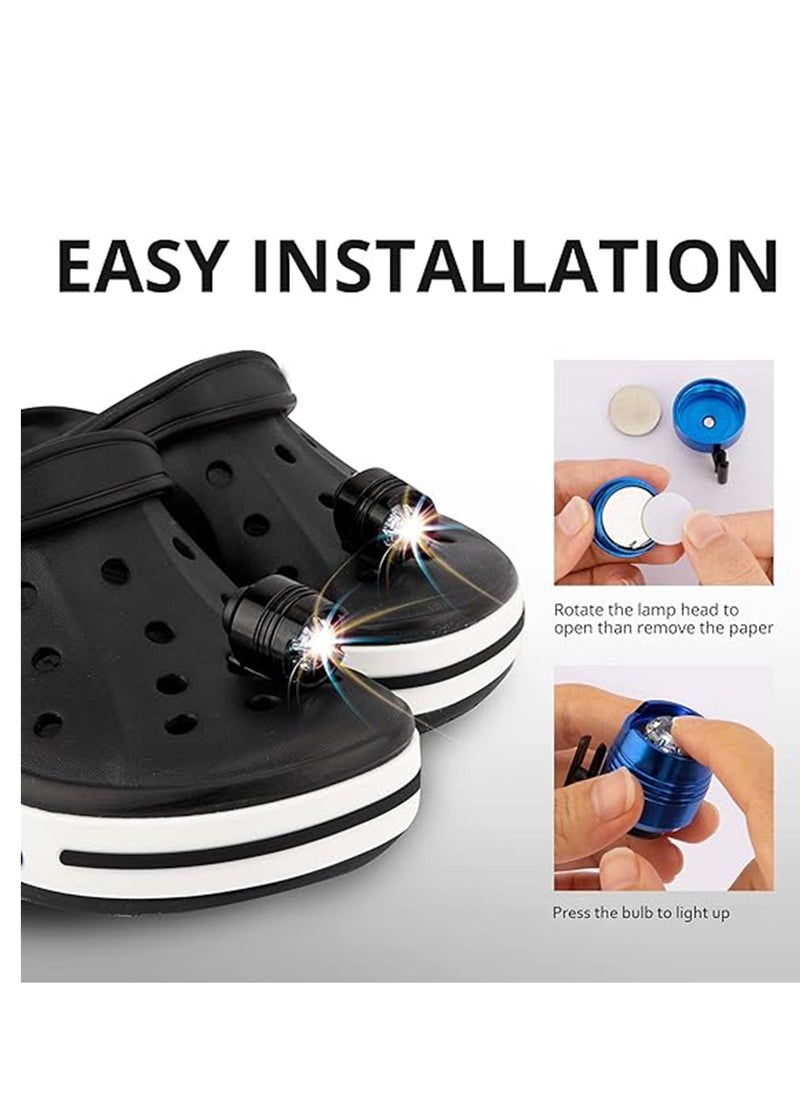 SYOSI - 2 قطعة Croc Charm Croc المصابيح الأمامية أحذية مضادة للماء أضواء سحرية للكلاب المشي مفيد التخييم مناسبة للبالغين والأطفال - Image 1