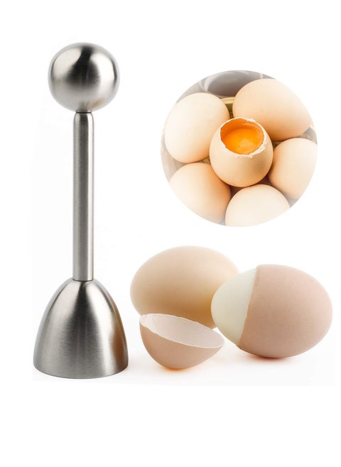 Stainless Steel Egg Shell Cutter, Soft Hard Boiled Egg Topper Separator Remover, Poached Egg Shell Cutter