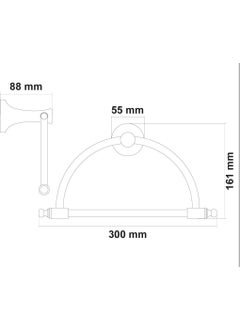 Saray Banyo Saray Bathroom Pearl Grey Semicircular Towel Rack  - Image 2