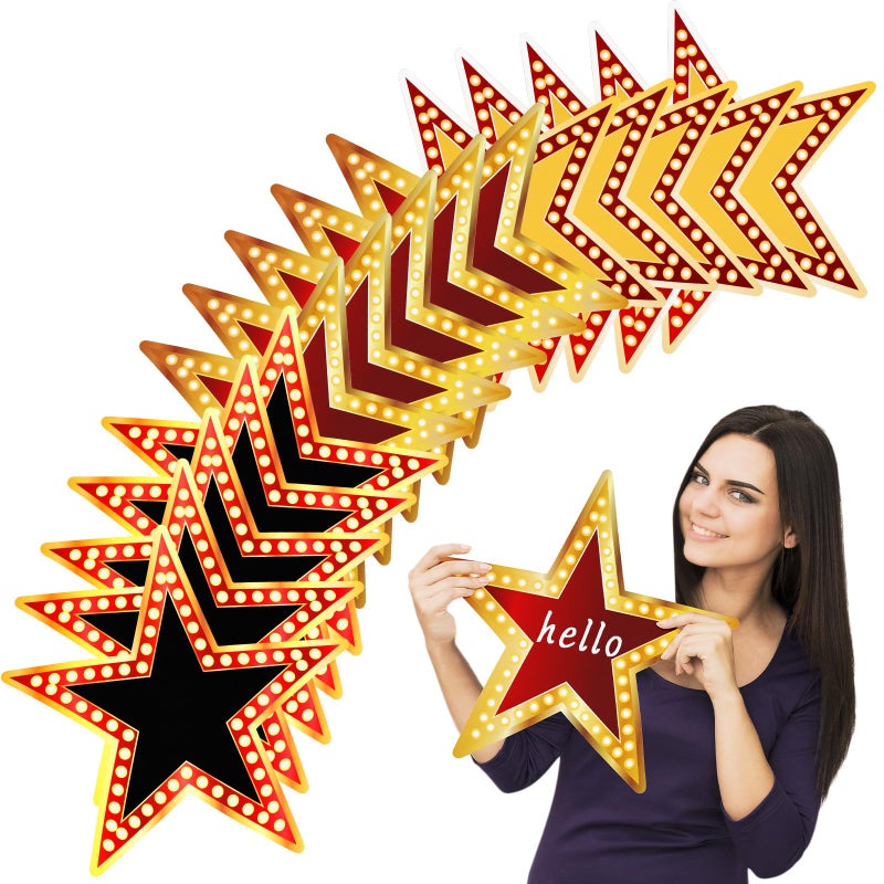 Geosar 48 Pcs Movie Star Cardboard Red Carpet Awards Night Cutouts Confetti Cutouts for Bulletin Board Movie Party Decoration Supply Wall 11 Inch