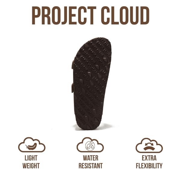 Project Cloud Genuine Leather Flat Sandals Women 2025 Beach Essentials Womens Sandals Memory Foam Vacation Essentials Slides for Women Footwear (Venita, Tan, 6.5) - Image 4