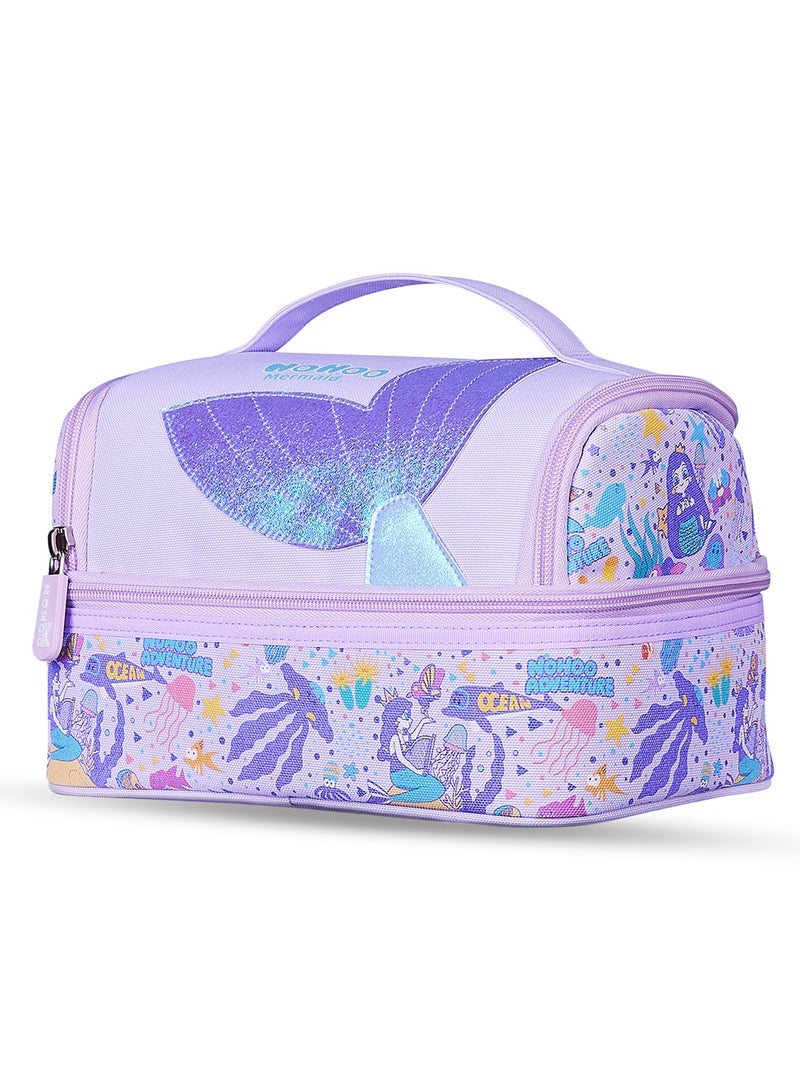 Nohoo Kids 16 Inch School Bag With Lunch Bag Combo Mermaid - Purple - Image 3