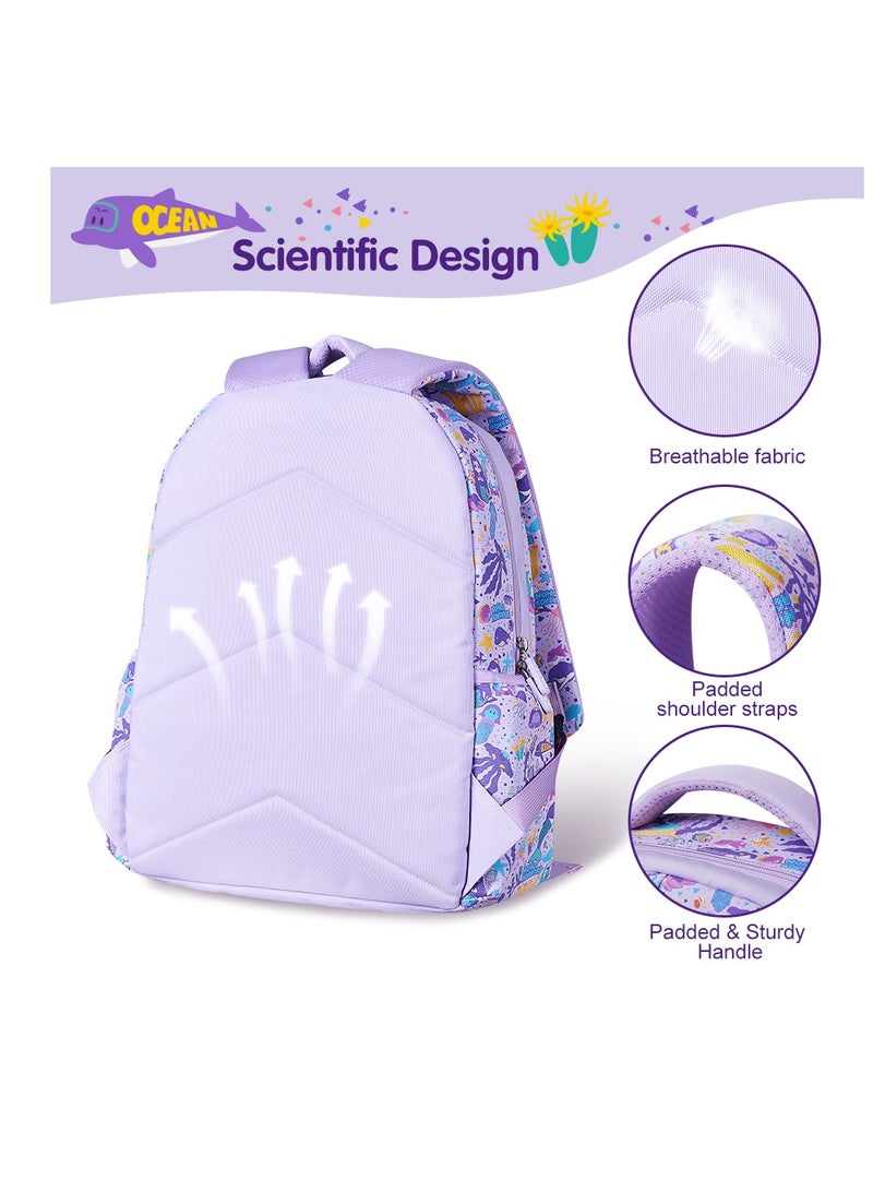 Nohoo Kids 16 Inch School Bag With Lunch Bag Combo Mermaid - Purple - Image 5