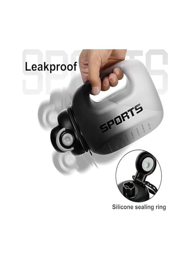 Raxoom Sports Water Bottle Motivational Quotes & Capacity Marker with Handle, Buckle & Hand Strap with Straw, 1.6 L Bottle Top Lock Closure Leak-proof & Odorless Outdoor Water Bottle (Black) - Image 4