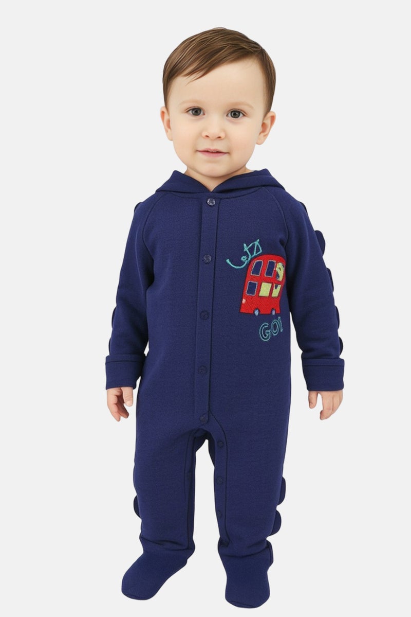 Hamleys Toddlers Boy Embroidered Long Sleeve Bodysuits, Blue - Image 1