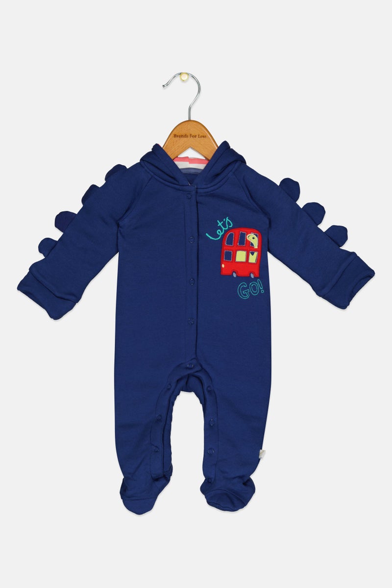 Hamleys Toddlers Boy Embroidered Long Sleeve Bodysuits, Blue - Image 2