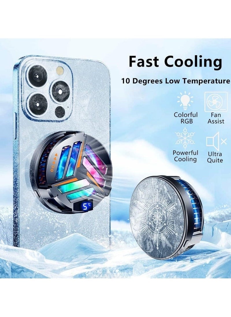 Beauenty Mobile Phone Cooler for Magsafe, Game Fan PUBG, Designed iPhone 12/13 Series, Live Streaming and Vlog, Semiconductor Heatsink Without Noise iOS Android, ipad Tablet - Image 1