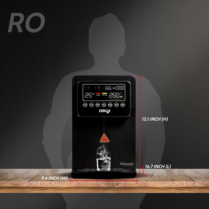 Zero B Ignite Sleekest Instant Hot and Ambient Multistage RO Purifier Portable 5 Temperature Options 8Feather Touch Display Save Water Upto 80 TDS filter tracker For all Water Sources