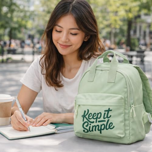 QIPS Keep It Simple 11-Inch Stylish & Trendy Mini Backpack for Travel, College & Daily Use | Compact & Durable Bag for Girls & Women - Saga Green - Image 2