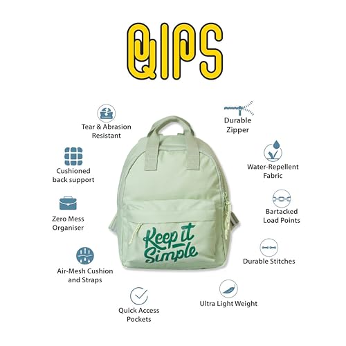 QIPS Keep It Simple 11-Inch Stylish & Trendy Mini Backpack for Travel, College & Daily Use | Compact & Durable Bag for Girls & Women - Saga Green - Image 5