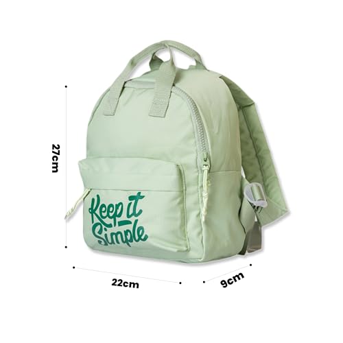 QIPS Keep It Simple 11-Inch Stylish & Trendy Mini Backpack for Travel, College & Daily Use | Compact & Durable Bag for Girls & Women - Saga Green - Image 3
