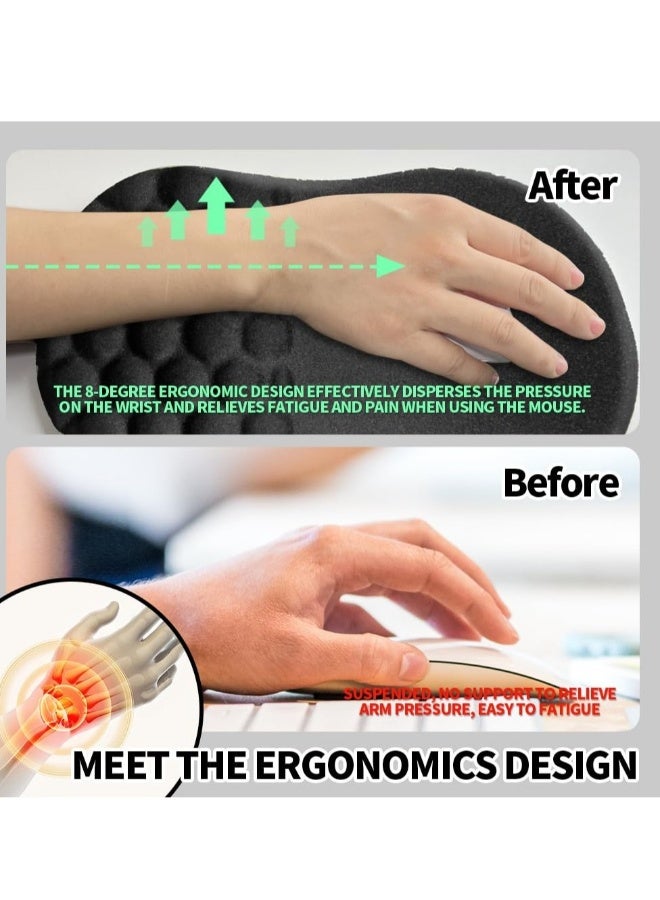 Wrist Support Mouse Pad, Portable Comfortable Mousepad with Massage Lift, Ergonomic Gaming Mouse Pad Pain Relief, Suitable for Computer, Laptop, Office, Home and Travel - Image 4