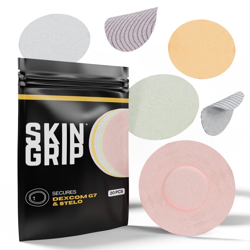 Skin Grip Adhesive Patches Compatible with Dexcom G7 & Stelo CGM â€“ Waterproof & Sweatproof Cover for Continuous Glucose Monitor Sensor, Stays Secure for 10-15 Days â€“ 20 Pack, Pastel Colors - Image 1