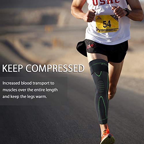 SKDK Full Leg Sleeves Long Compression Leg Sleeve Knee Sleeves Protect Leg, for Man Women Basketball, Arthritis Cycling Sport Football, Reduce Varicose Veins and Swelling of Legs - Image 2