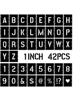 DEQUERA Dequera 1 Inch Letter Stencils Symbol Numbers Craft Stencils 42 Pcs Alphabet Stencils Letter Stencil Interlocking Stencil Kit Reusable Plastic Stencils Letters and Numbers Stencil Kit 