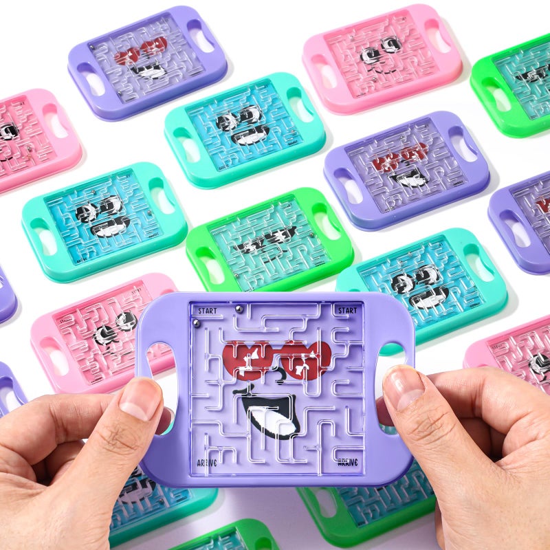 JellyArch 36 Pcs Mini Maze Puzzle Bulk for Kids Hawaii Party Favors Small Maze Cubes Game Educational Handheld Puzzle Travel Games Easter Classroom Exchange Gifts for Students AdultEmoticon - Image 3