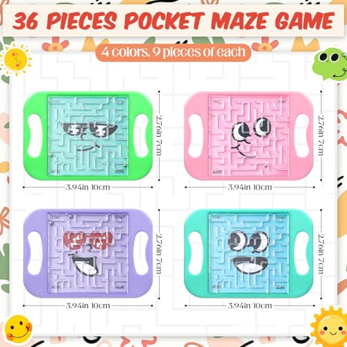 JellyArch 36 Pcs Mini Maze Puzzle Bulk for Kids Hawaii Party Favors Small Maze Cubes Game Educational Handheld Puzzle Travel Games Easter Classroom Exchange Gifts for Students AdultEmoticon - Image 5