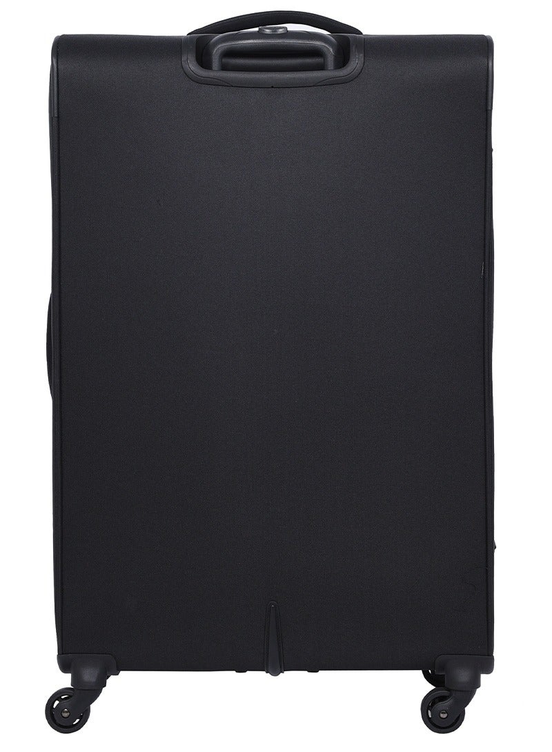 AMERICAN TOURISTER Marina Suitcase, Check-In Size 81 cm / 30 inch, 4 Spinner Wheels, Soft Top, 100% Polyester, Black|Inner Mesh Zippered Pocket|Expandable|TSA Lock|Voluminous Front Pocket - 3 Years International Warranty - Image 3