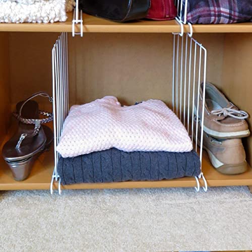 Go Hooked Wardrobe Shelf DividervCloth Organizer Wardrobe Closet Separator Metal Black Cloth Fabric Shelf Divider Wardrobe Cloth Closet Fabric Closet Set of 2 - Image 3