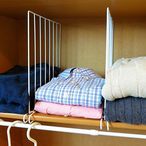 Go Hooked Wardrobe Shelf DividervCloth Organizer Wardrobe Closet Separator Metal Black Cloth Fabric Shelf Divider Wardrobe Cloth Closet Fabric Closet Set of 2 - Image 4