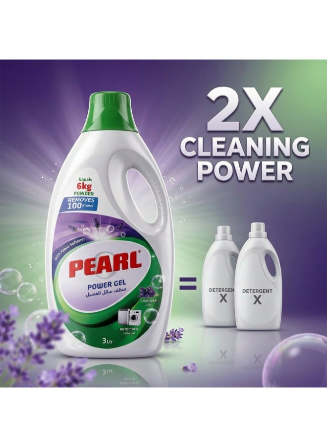Pearl Lavender Liquid Detergent 3 L Value Pack With Built-in Fabric Softener Liquid  Detergent for Clothes, Removes 100% Tough Stains, 2X Freshness - Image 2
