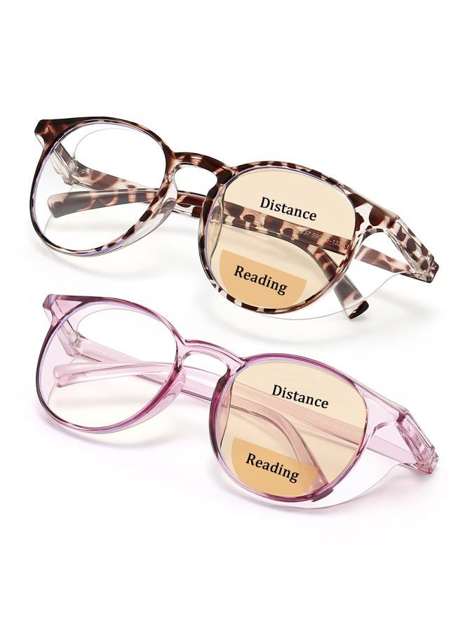 Outray 2 Pair Safety Glasses Clear Impact Resistant Bifocal Reading Glasses Non-Slip Wrap Around - Image 1