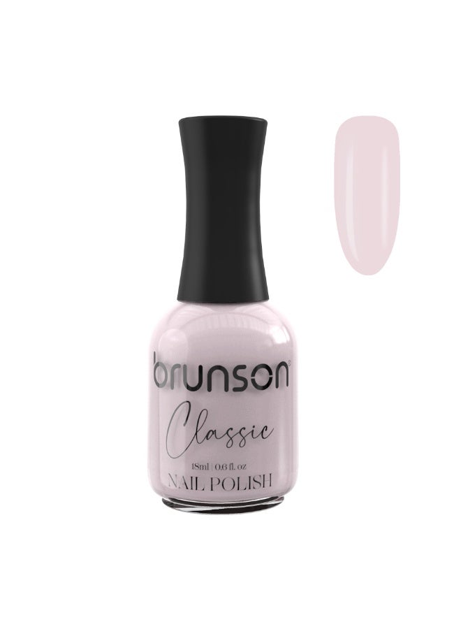 Brunson Classic Nail Polish 18ml Fast Dry Nail Lacquer Nail Harderner Normal Polish Glossy Gel Effect Quick Air Dry Long-Lasting Natural Nail Enamel Salon Quality Manicure Pedicure Regular Polish - Image 1