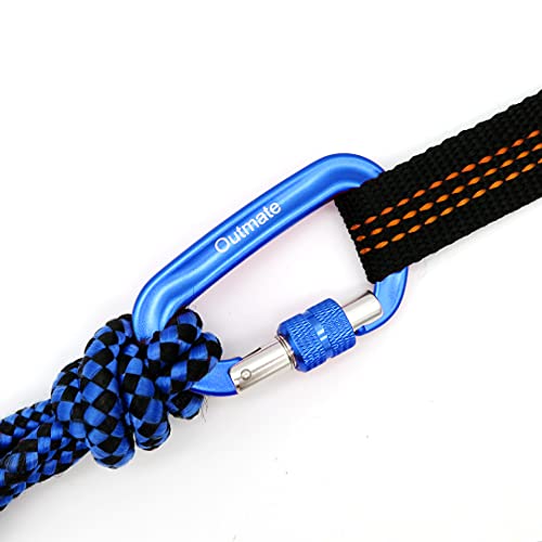 Outmate 12kN 3.2"x2" Heavy-Duty Carabiner Clips - Durable, Lightweight Aluminum Alloy Carabiners for Hiking, Camping, Keychains, Dog Leashes, Hammocks & More(Screw gate,2 Blue) - Image 5