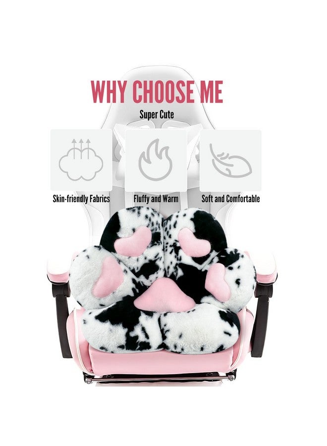 MOONBEEKI Cat Paw Cushion Chair Comfy Kawaii Plush Seat Cushions Shape Lazy Pillow for Gamer Chair 28"x 24" Cozy Floor Cute Seat Kawaii for Girl Gift, Dining Room Bedroom Decorate (Milk Cow) - Image 2