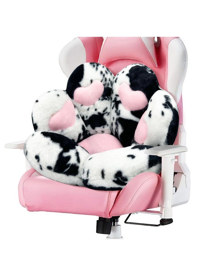MOONBEEKI Cat Paw Cushion Chair Comfy Kawaii Plush Seat Cushions Shape Lazy Pillow for Gamer Chair 28"x 24" Cozy Floor Cute Seat Kawaii for Girl Gift, Dining Room Bedroom Decorate (Milk Cow) - Image 1