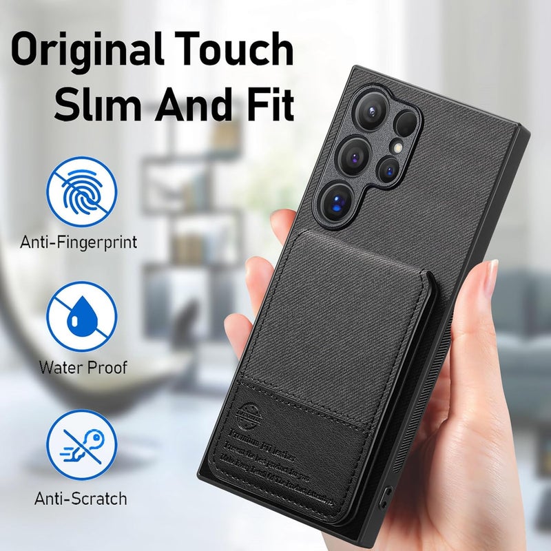 YUANSHXM-Wallet Case for Samsung Galaxy S25 Ultra/S25 Plus/S25,Heavy Duty Protection Up and Down Flip Non Slip Leather Business Case with Stand Function Cover for Women Men (S25 Plus,Blue) - Image 2