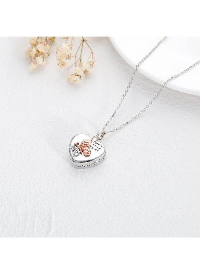 YFN YFN Heart Urn Necklaces for Ashes Sterling Silver Hummingbird Sunflower/Butterfly Daisy /Heart Elephant Urn Necklace Cremation Memory Jewelry for Women Men  - Image 3