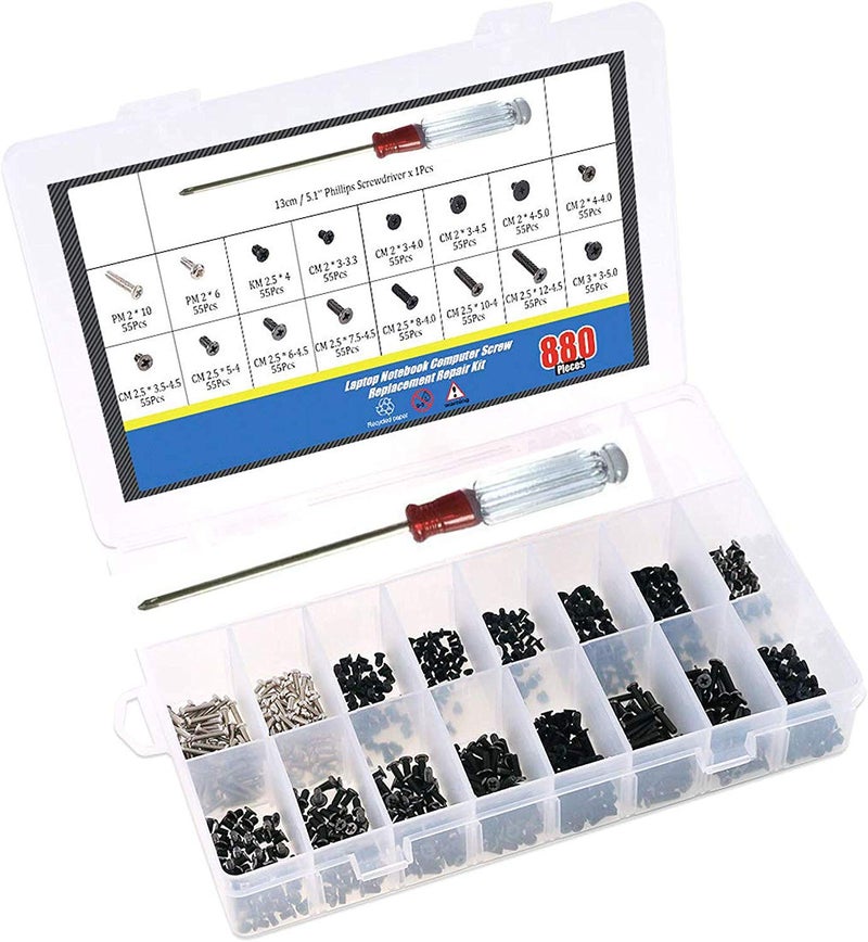 SCOUT 880 PCs Laptop/Notebook/Computer Screws Set with Phillips Screwdriver - Image 5