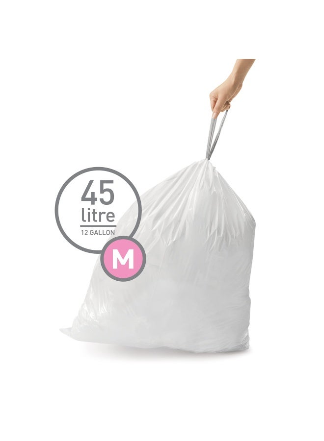 simplehuman Code M Custom Fit Drawstring Trash Bags In Dispenser Packs 60 Count 45 Liter 119 Gallon White - Image 2