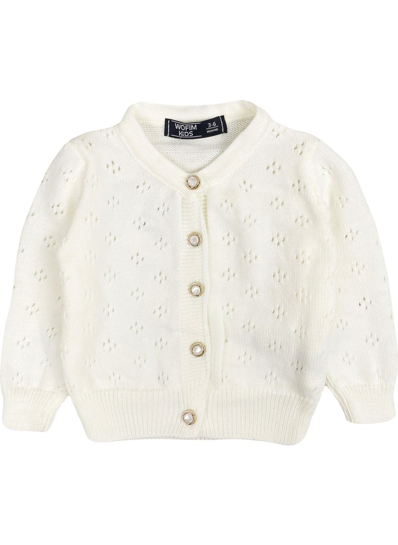 Openwork Knitted Baby Girl Cardigan Cream - pzsku/ZEA51193C693847B61E0BZ/45/_/1740639364/ac7455ea-5324-4475-81b2-9fd9b1dd7df0