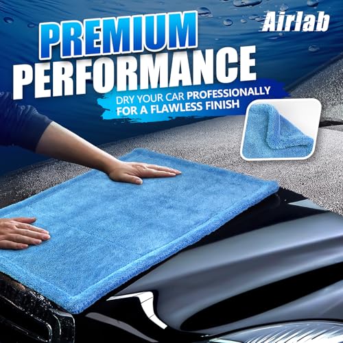 Airlab Car Drying Towel Microfiber Towels for Cars 1200 GSM Wash Auto Detailing Supplies Twist Pile Cleaning Cloth Absorbent Quick Dry Soft Loop Dry Flash Towel, 24 x 16 Inch,Pack of 1, Blue - Image 2