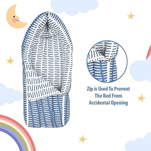 Divine Casa Baby Sleeping Bag & Carry Nest, Cotton Baby Bedding for New Born & Infant |Unisex 3 in 1 Baby Bed - 0 to 4 Months (Royal Blue) - Image 2