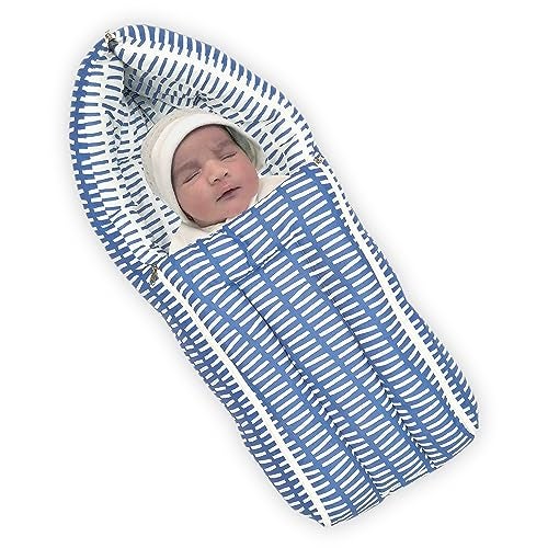 Divine Casa Baby Sleeping Bag & Carry Nest, Cotton Baby Bedding for New Born & Infant |Unisex 3 in 1 Baby Bed - 0 to 4 Months (Royal Blue) - Image 1