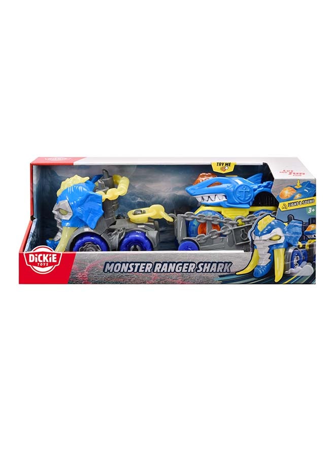 Dickie Monster Ranger Shark Truck Set 32cm with Trailer & Shark Vehicle, Freewheel, Light & Sound, Ages 3+ - Image 5