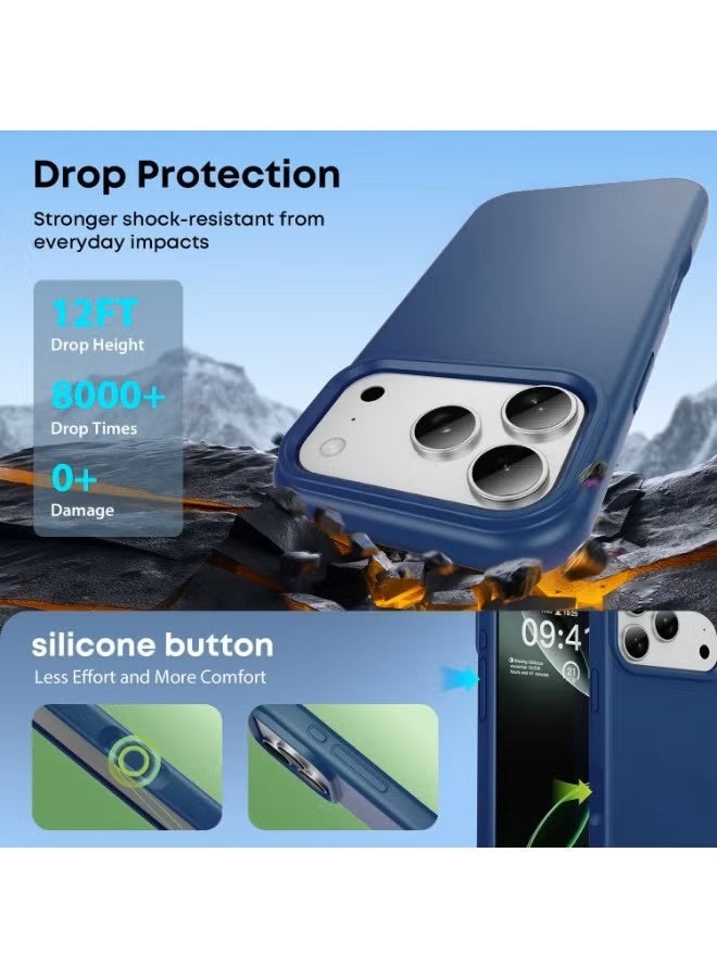 general Shockproof Liquid Silicone Protective Case for iPhone 17 Pro – Navy Blue - Image 2