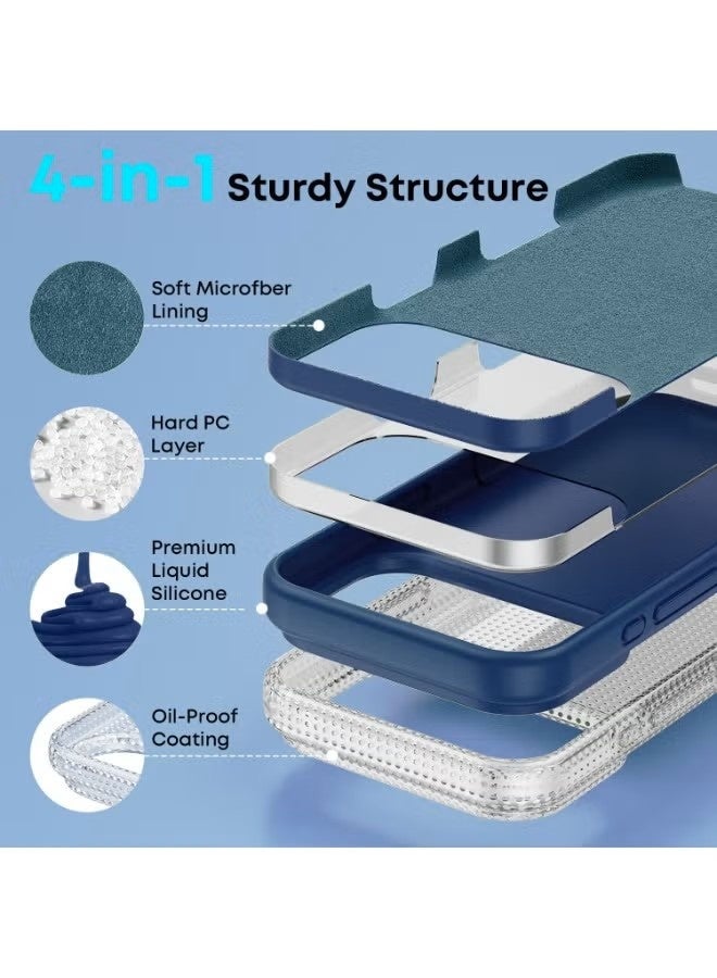 general Shockproof Liquid Silicone Protective Case for iPhone 17 Pro – Navy Blue - Image 5